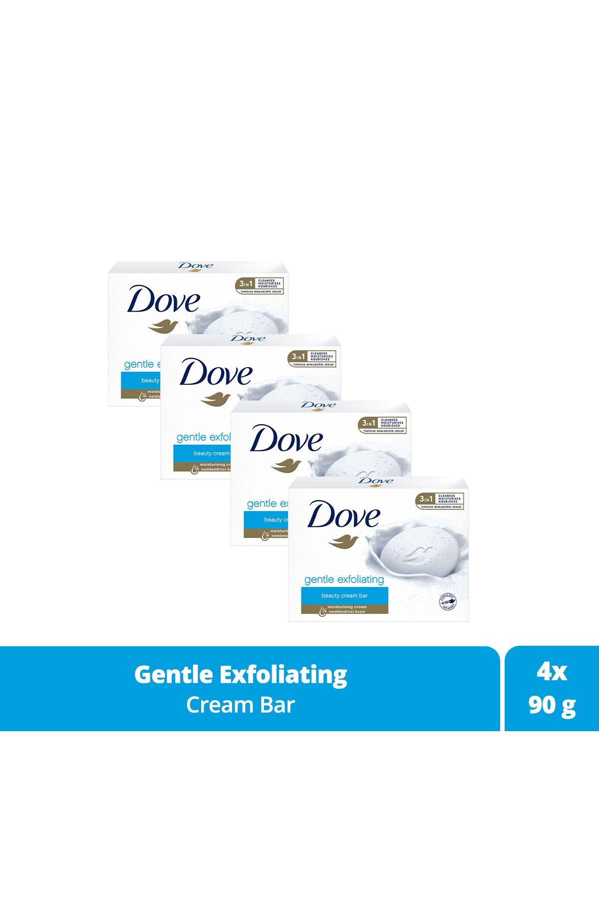 DOVE GENTLE EXFOLIATING BODY BAR (PACK OF 4)