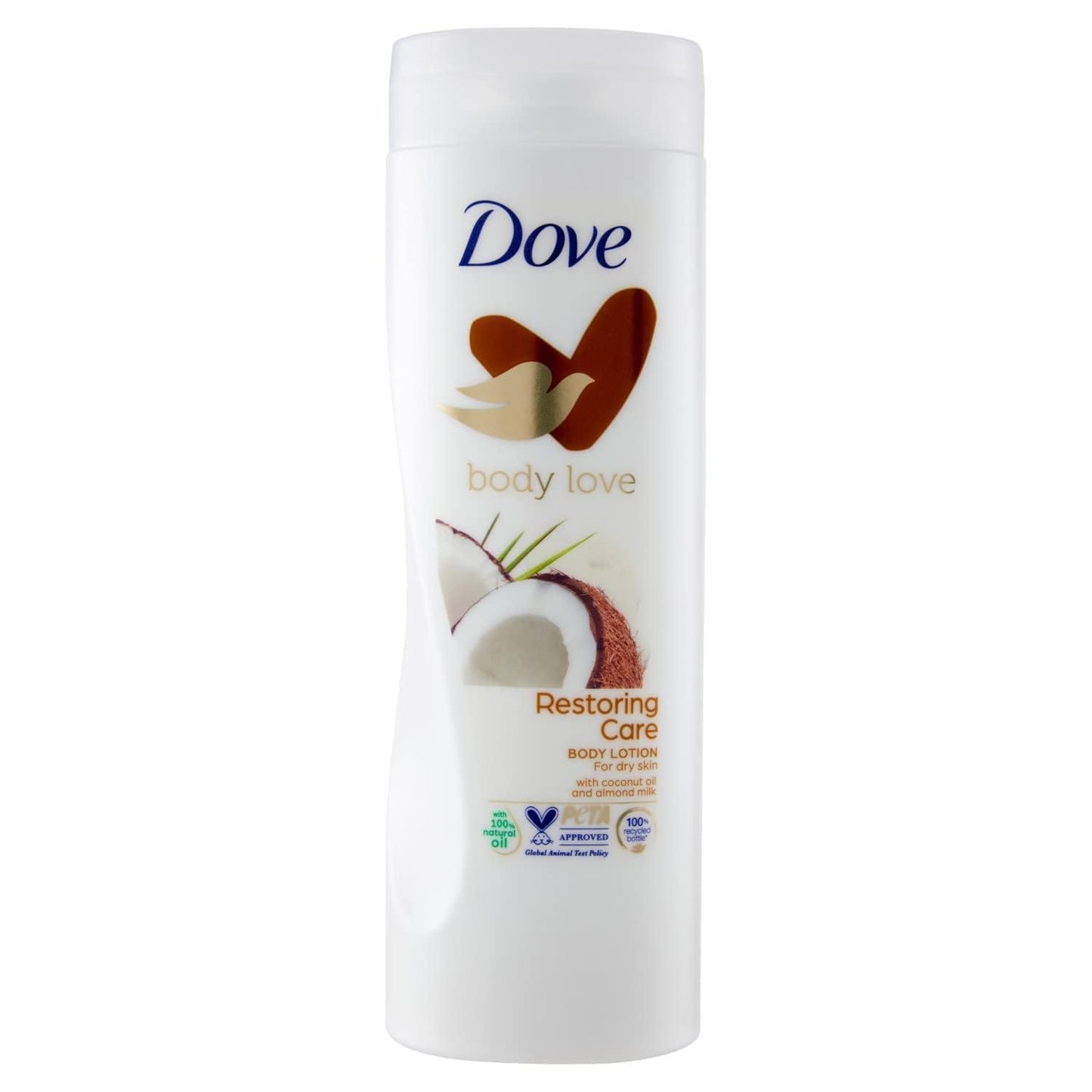 DOVE BODY LOTION 400ML- RESTORING CARE- coconut oil & almond milk