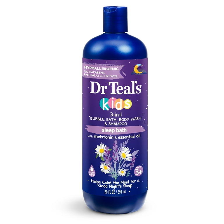DR TEAL'S KIDS 3-IN-1 MELATONIN: BUBBLE BATH, BODY WASH & SHAMPOO