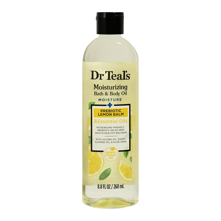 DR TEAL'S MOISTURIZING PREBIOTIC + LEMON BALM BATH & BODY OIL 260ML