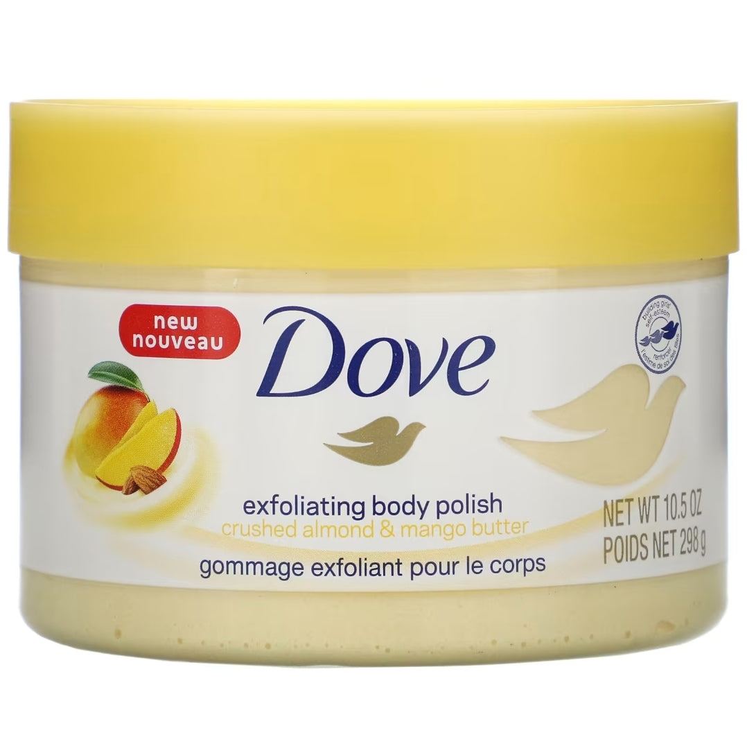 DOVE EXFOLIATING BODY POLISH (SCRUB)- CRUSHED ALMOND AND MANGO BUTTER