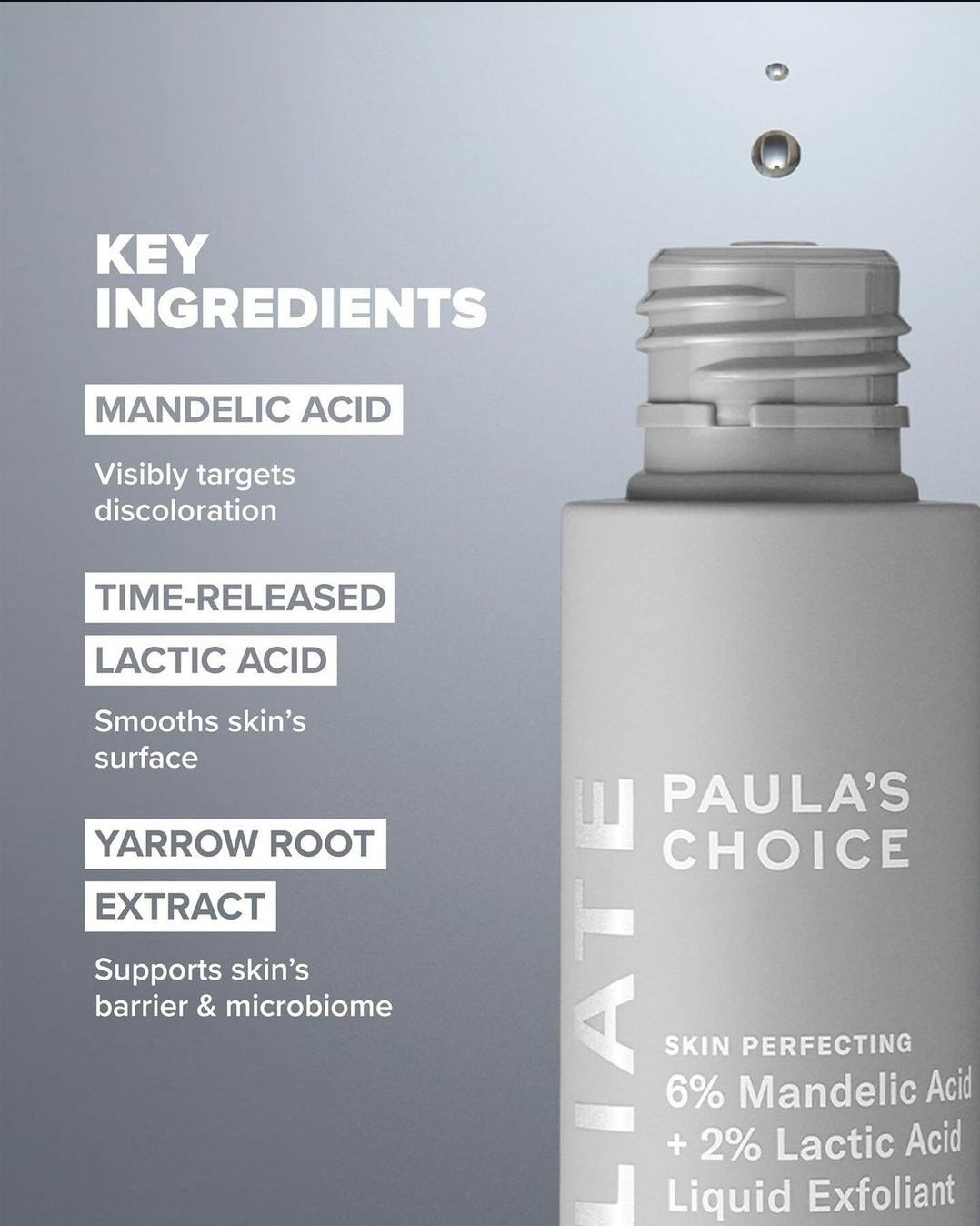 PAULA'S CHOICE 6% MANDELIC ACID + 2% LACTIC ACID LIQUID EXFOLIANT