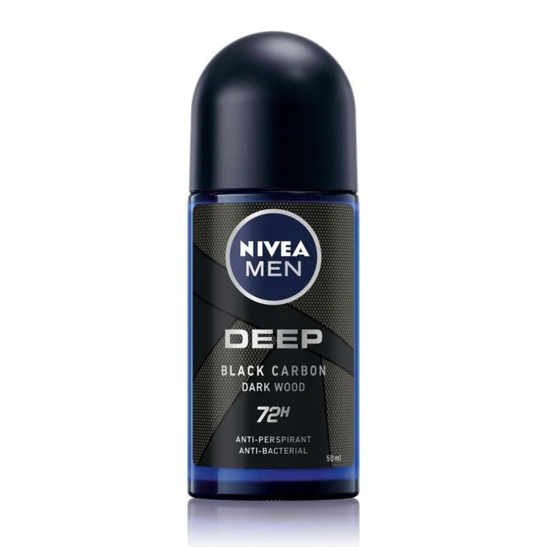 NIVEA MEN DEEP BLACK CARBON DARKWOOD ANTI-PERSPIRANT ROLL-ON
