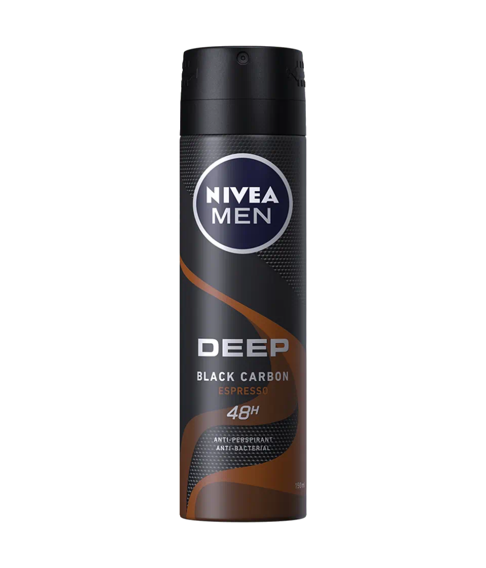 NIVEA 72H MEN DEODORANT SPRAY- DEEP BLACK CARBON ESPRESSO
