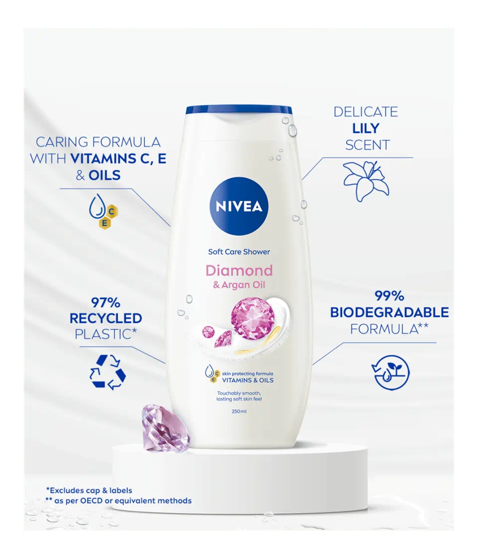 NIVEA SOFT CARE Body Wash- Diamond & Argan Oil- 500ML