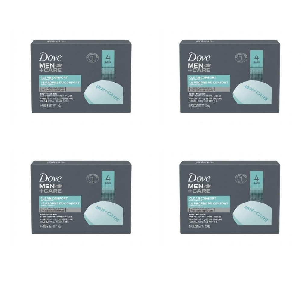 DOVE MEN +CARE CLEAN COMFORT BODY BAR (PACK OF 4)