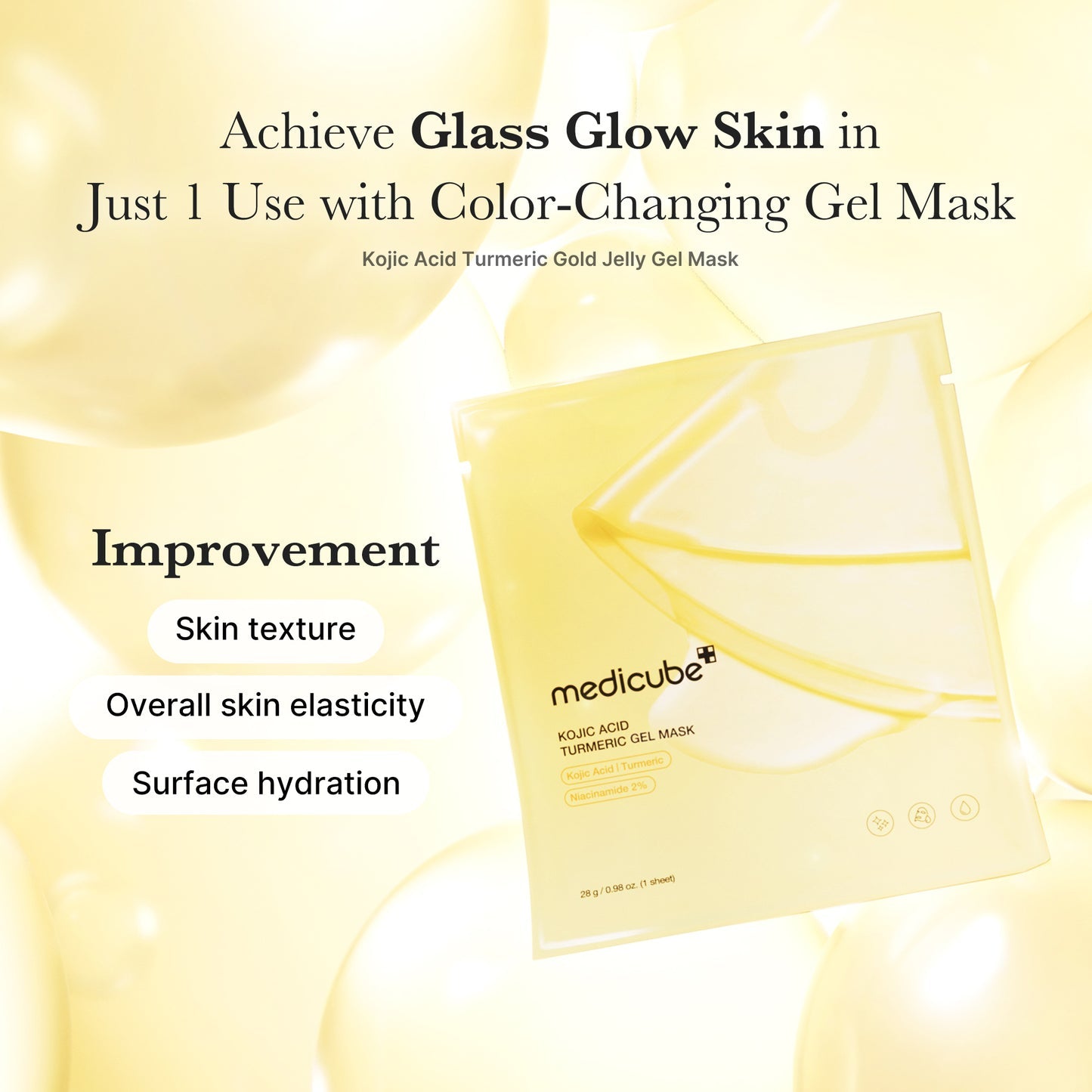 MEDICUBE KOJIC ACID TURMERIC BRIGHTENING GEL MASK - 1EA