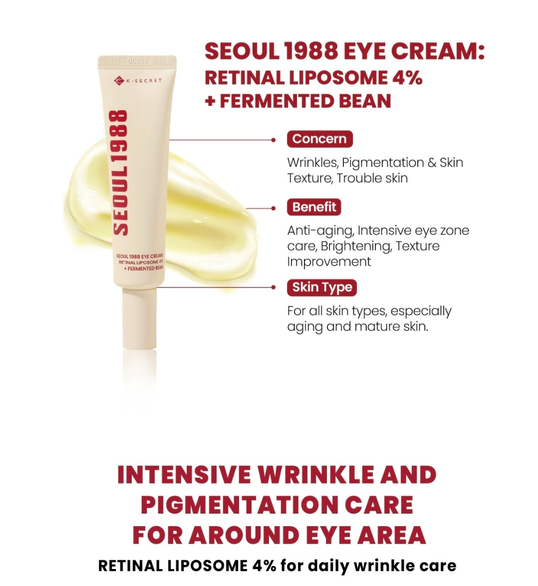 SEOUL 1988 Eye Cream : Retinal Liposome 4% + Fermented Bean