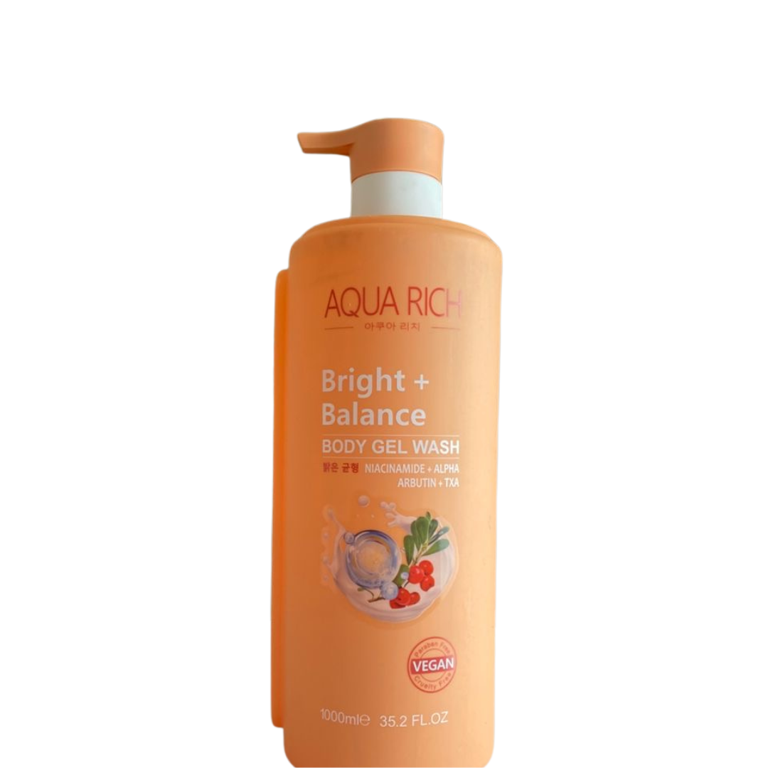 AQUA RICH BRIGHT + BALANCE BODY GEL WASH - 1L