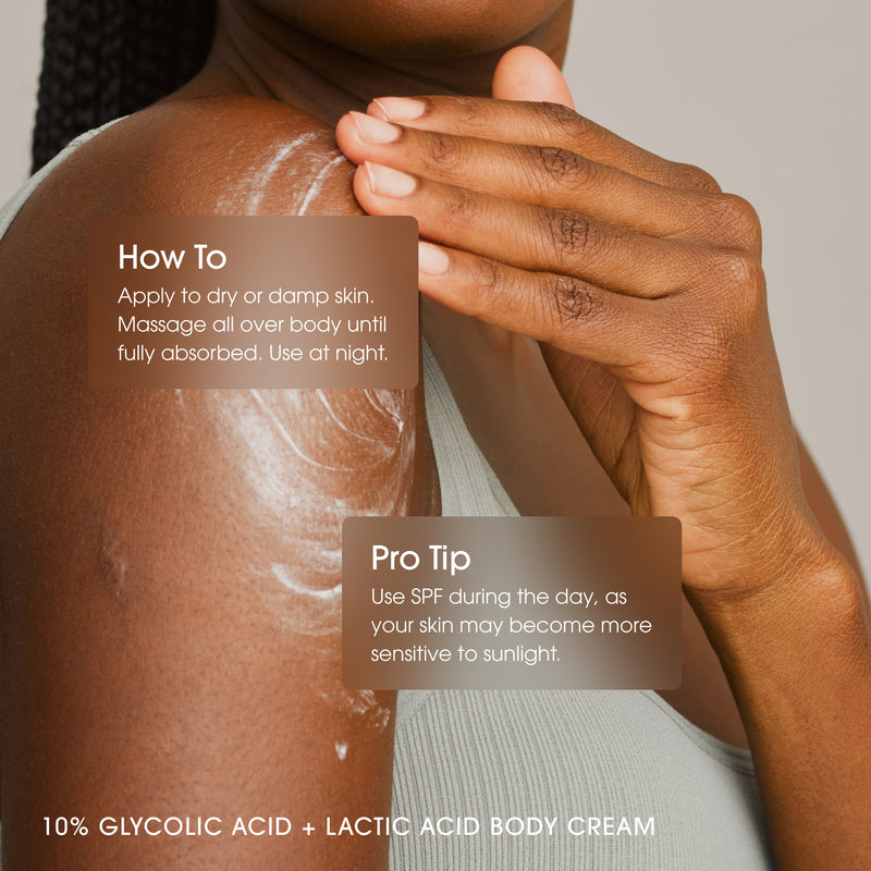 ADVANCED CLINICALS 10% GLYCOLIC ACID + LACTIC ACID BODY CREAM - 454g