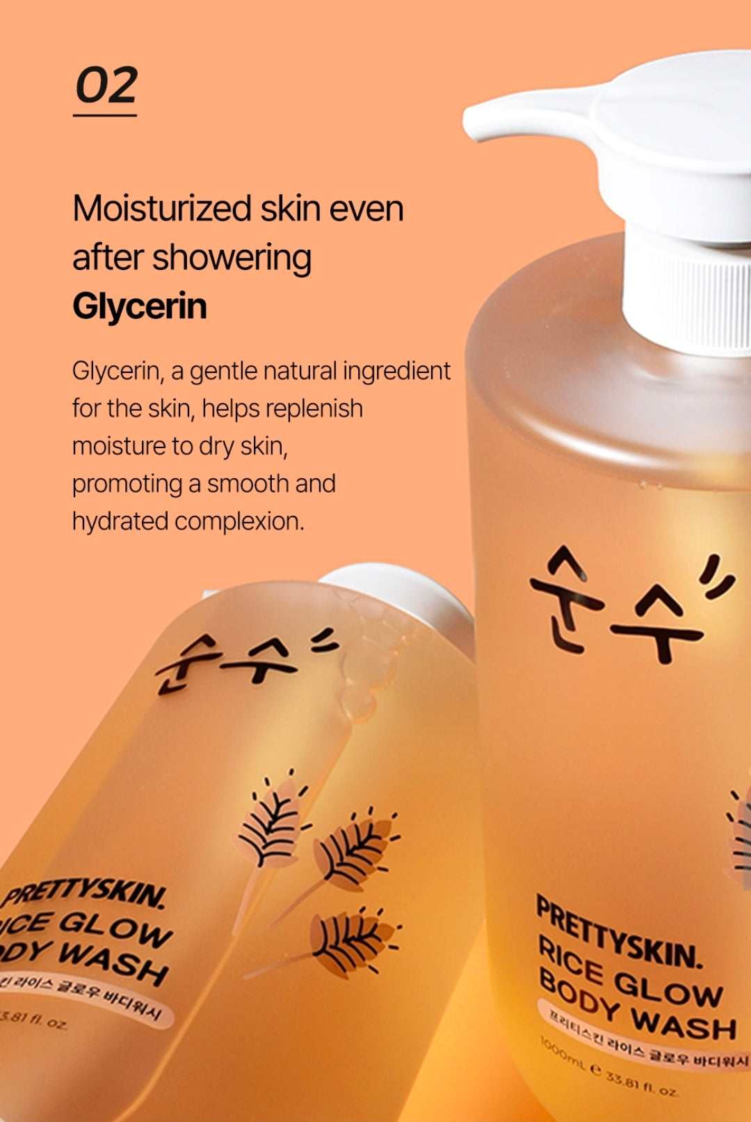 PRETTYSKIN RICE GLOW BODY WASH - 1000ML