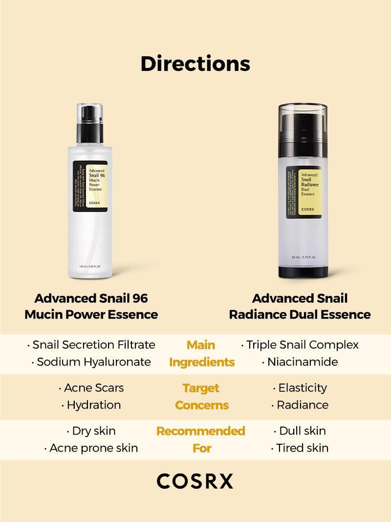 COSRX ADVANCED SNAIL RADIANCE DUAL ESSENCE - 80ML
