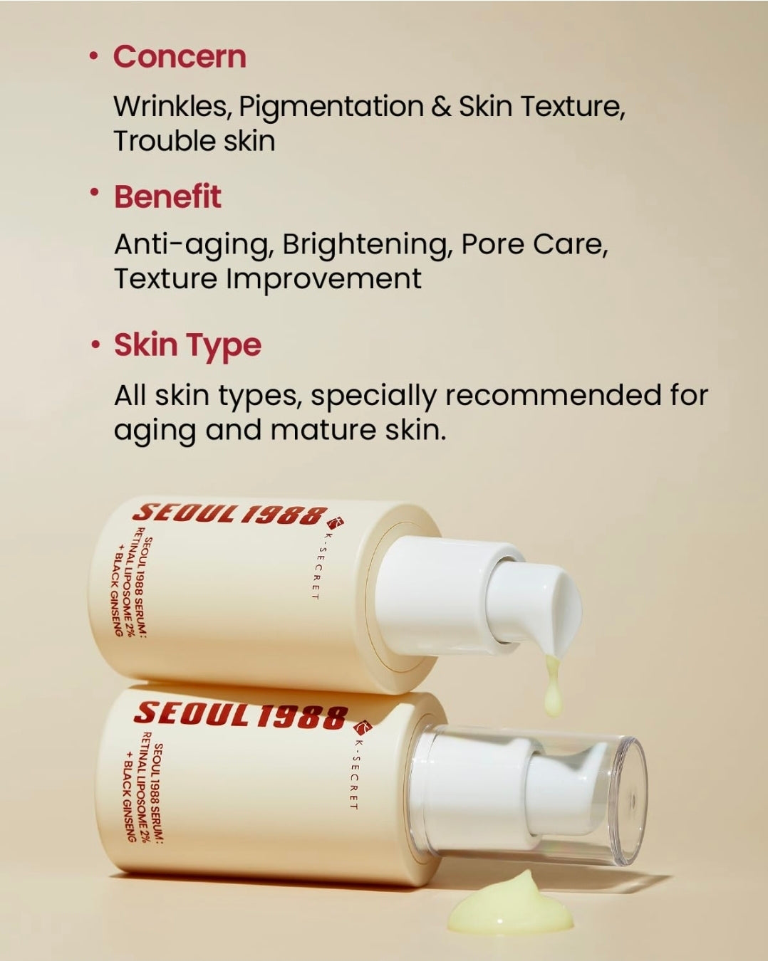 SEOUL 1988 SERUM: RETINAL LIPOSOME 2% + BLACK GINSENG