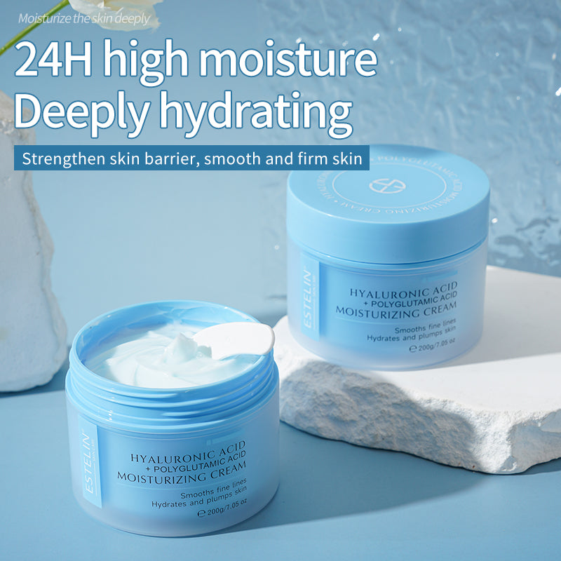 ESTELIN HYALURONIC ACID + POLYGLUTAMIC ACID MOISTURIZING CREAM – 200ML