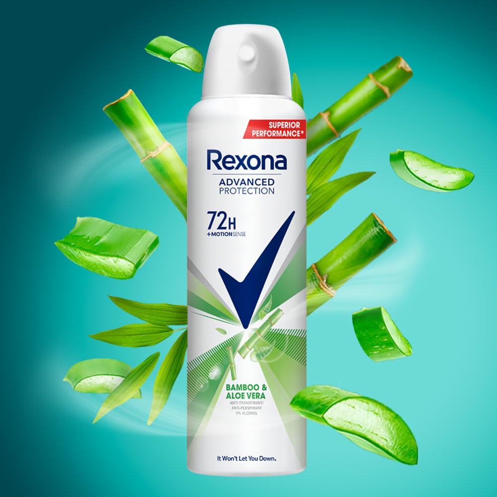 REXONA 72H ADVANCED PROTECTION BAMBOO & ALOE VERA DEODORANT SPRAY- 200ML