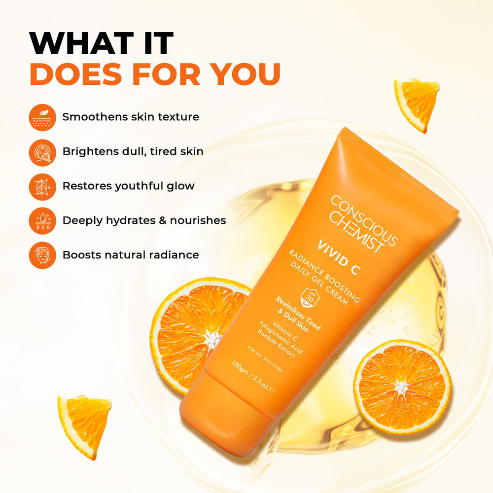 CONSCIOUS CHEMIST VIVID C RADIANCE BOOSTING DAILY GEL CREAM 100G