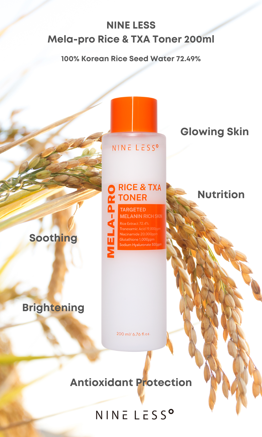 NINELESS MELA-PRO RICE & TRANEXAMIC TONER 200ML