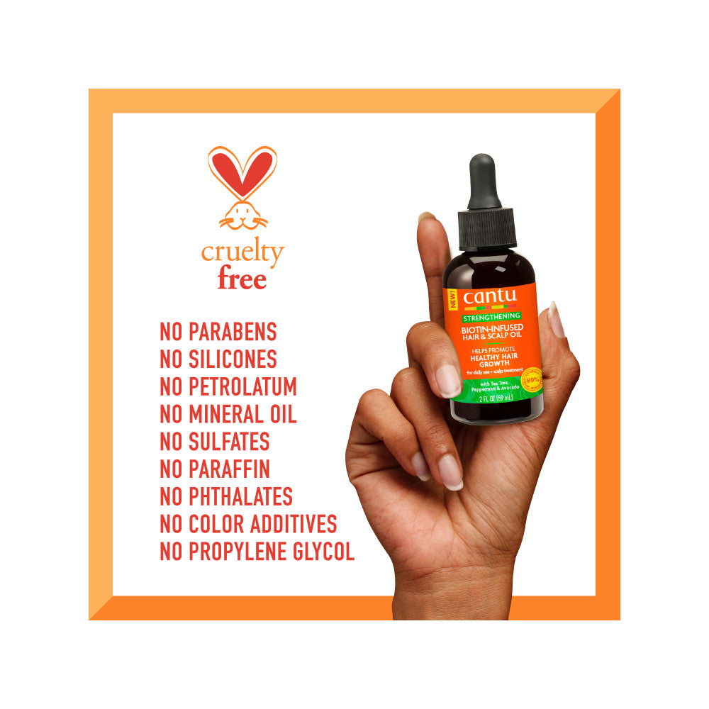 CANTU BIOTIN-INFUSED HAIR & SCALP OIL- TEA TREE, PEPPERMINT AND AVOCADO