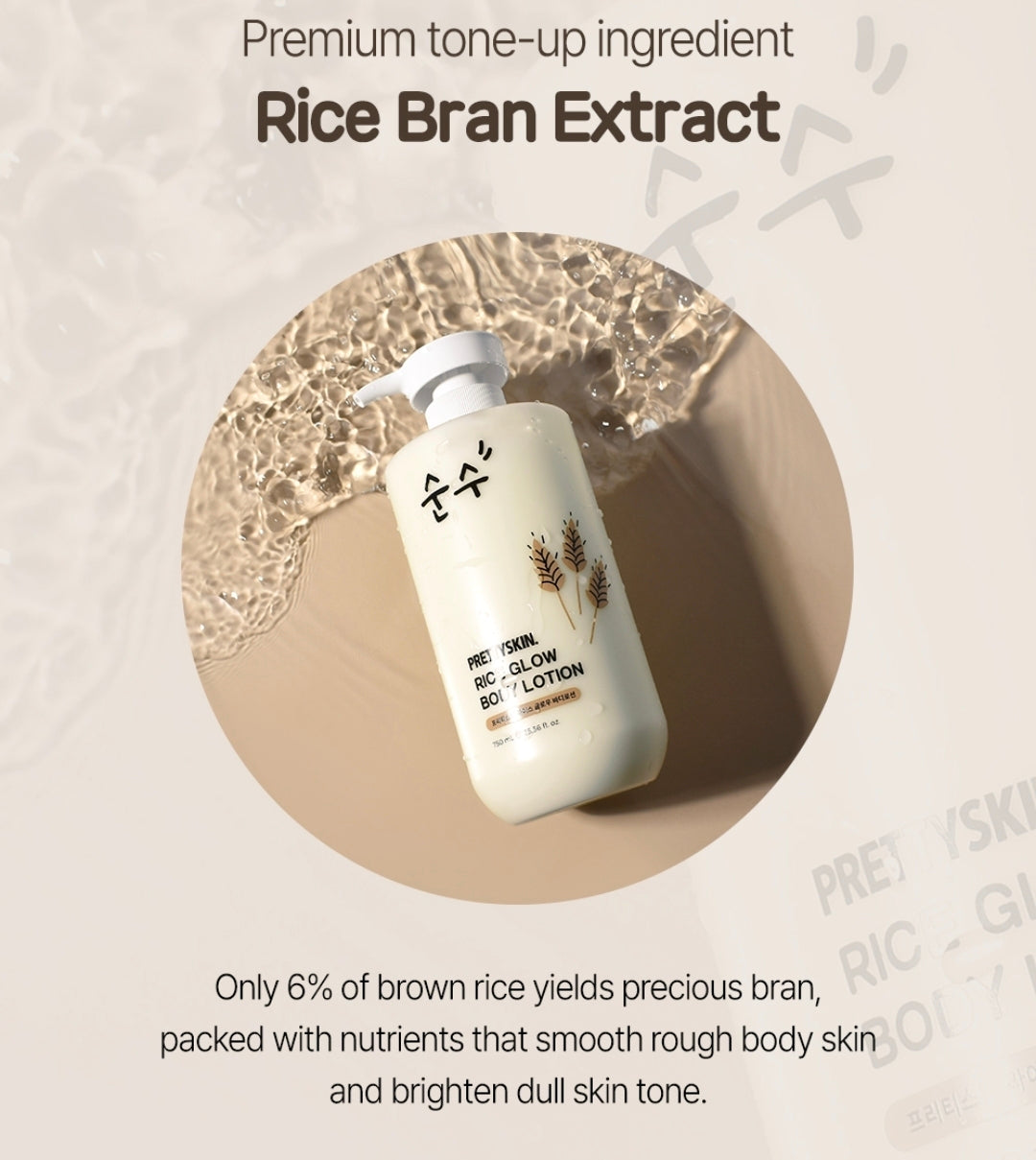 PRETTYSKIN RICE GLOW BODY LOTION - 750ML