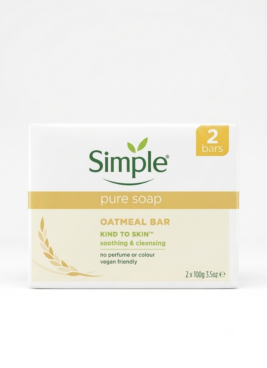 SIMPLE KIND TO SKIN OATMEAL PURE SOAP BAR - 2 x 100g
