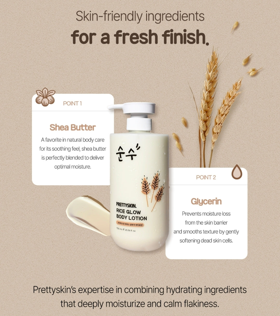 PRETTYSKIN RICE GLOW BODY LOTION - 750ML