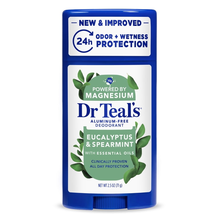 DR TEAL'S ALUMINUM-FREE DEODORANT EUCALYPTUS & SPEARMINT (POWERED BY MAGNESIUM & ESSENTIAL OILS) - 71G