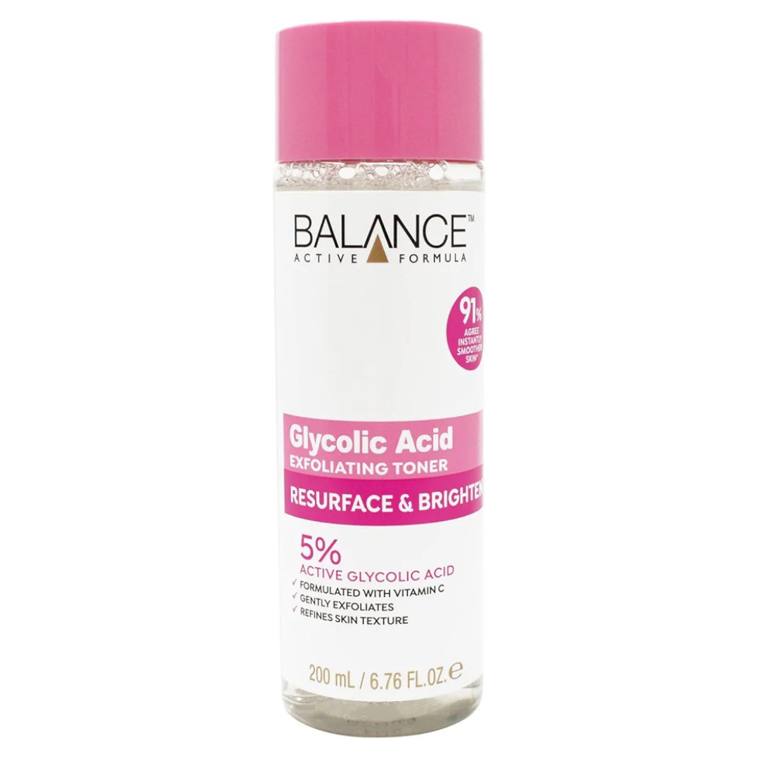 BALANCE ACTIVE RESURFACE AND BRIGHTEN GLYCOLIC TONER EXFOLIATING TONER