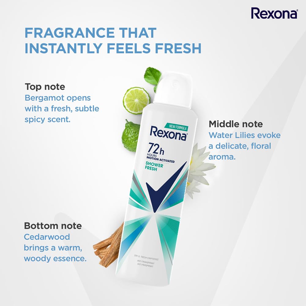 REXONA 72H MOTION ACTIVATED SHOWER FRESH DEODORANT SPRAY - 200ML