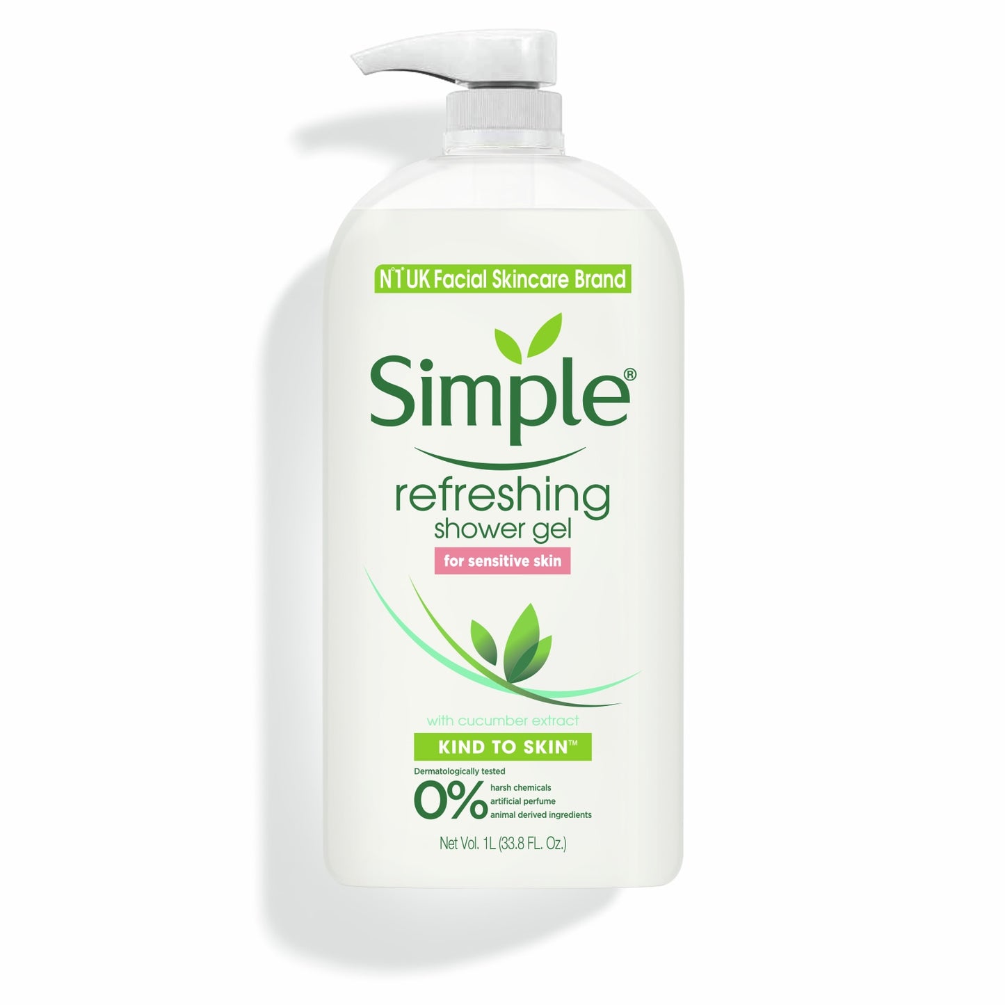 SIMPLE REFRESHING SHOWER GEL- 1 LITRE