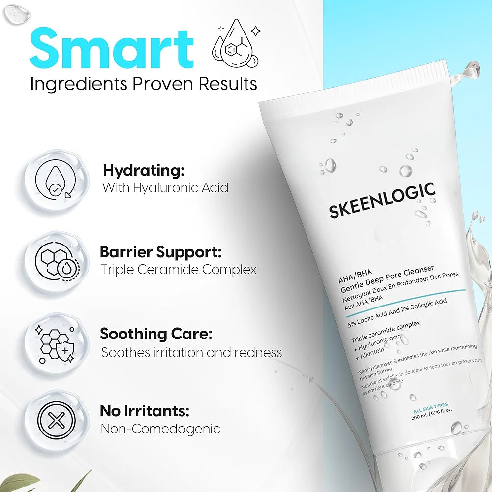 SKEENLOGIC AHA/BHA GENTLE DEEP PORE CLEANSER - 200ML