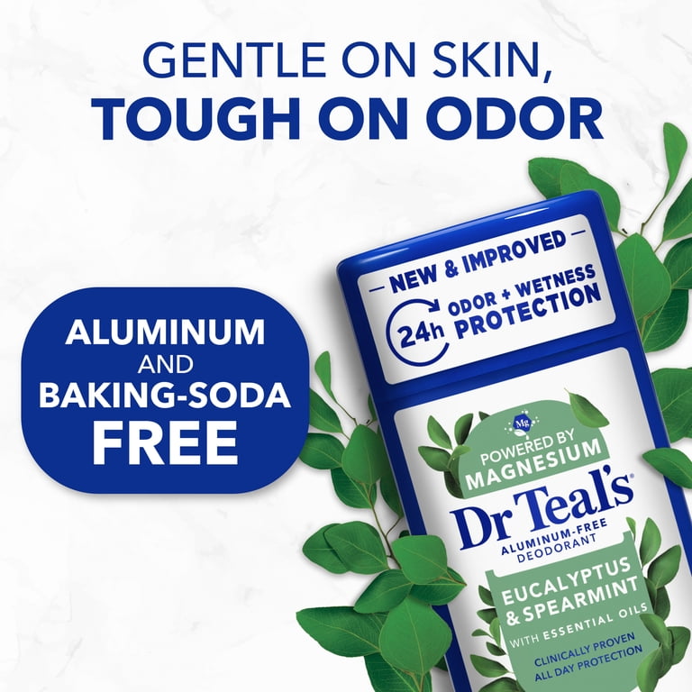 DR TEAL'S ALUMINUM-FREE DEODORANT EUCALYPTUS & SPEARMINT (POWERED BY MAGNESIUM & ESSENTIAL OILS) - 71G