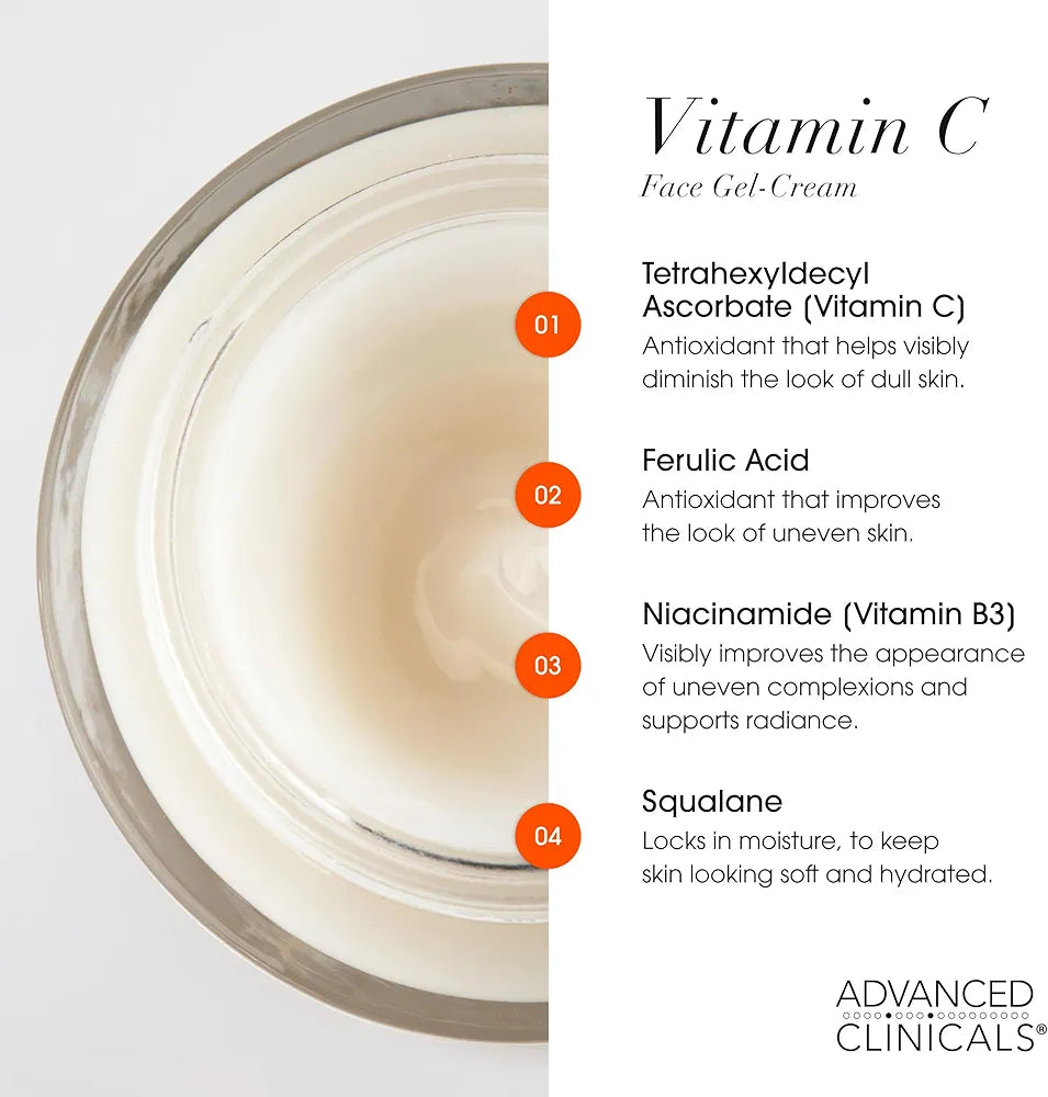 ADVANCED CLINICALS VITAMIN C BRIGHTENING FACE GEL-CREAM