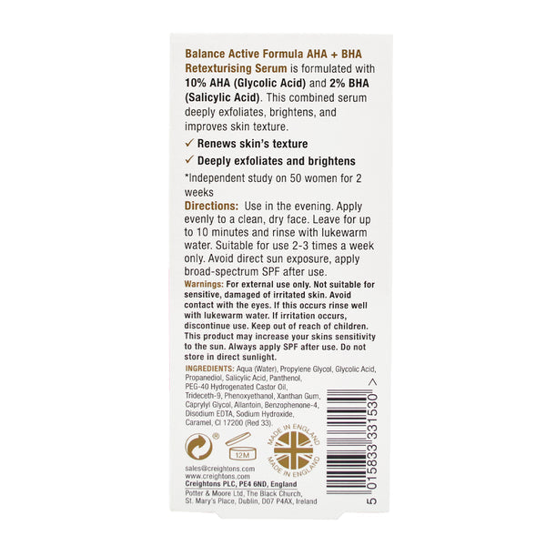 BALANCE ACTIVE FORMULA AHA & BHA SERUM 30ML