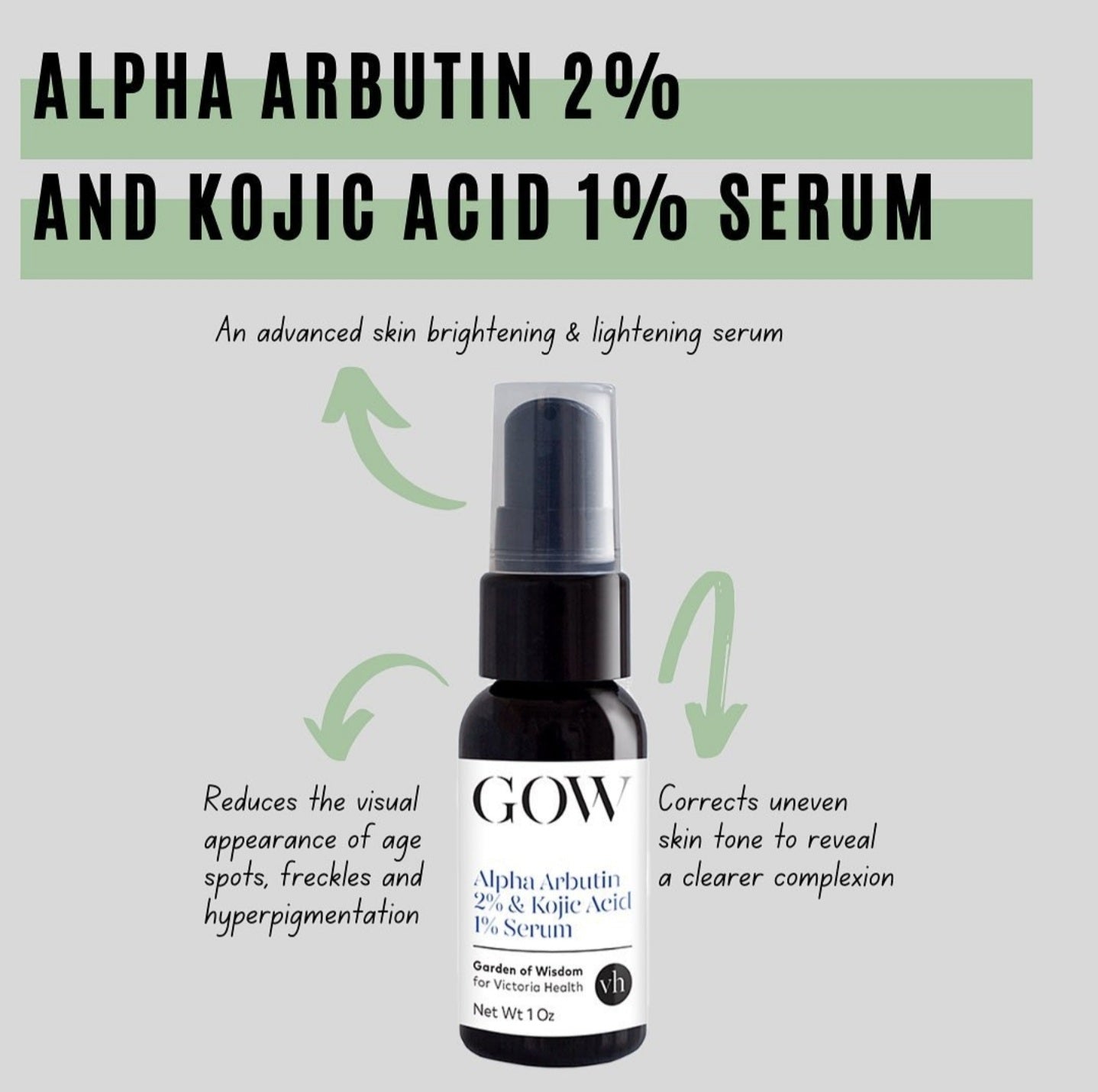 GARDEN OF WISDOM (GOW)- ALPHA ARBUTIN 2% AND KOJIC ACID 1% SERUM