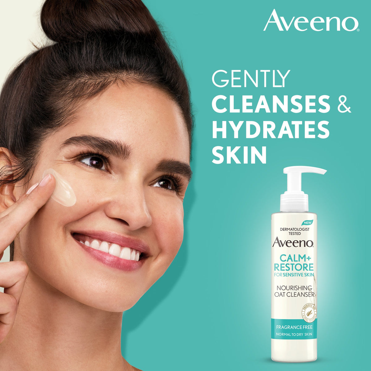AVEENO (UK) CALM + RESTORE™ NOURISHING OAT CLEANSER, FOR SENSITIVE SKIN