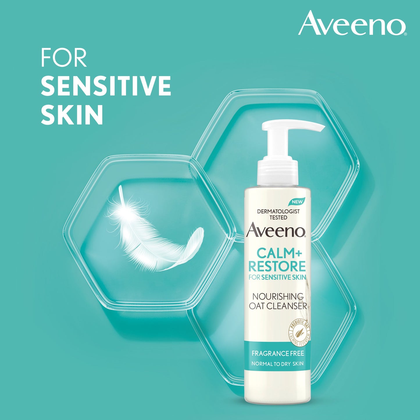 AVEENO (UK) CALM + RESTORE™ NOURISHING OAT CLEANSER, FOR SENSITIVE SKIN
