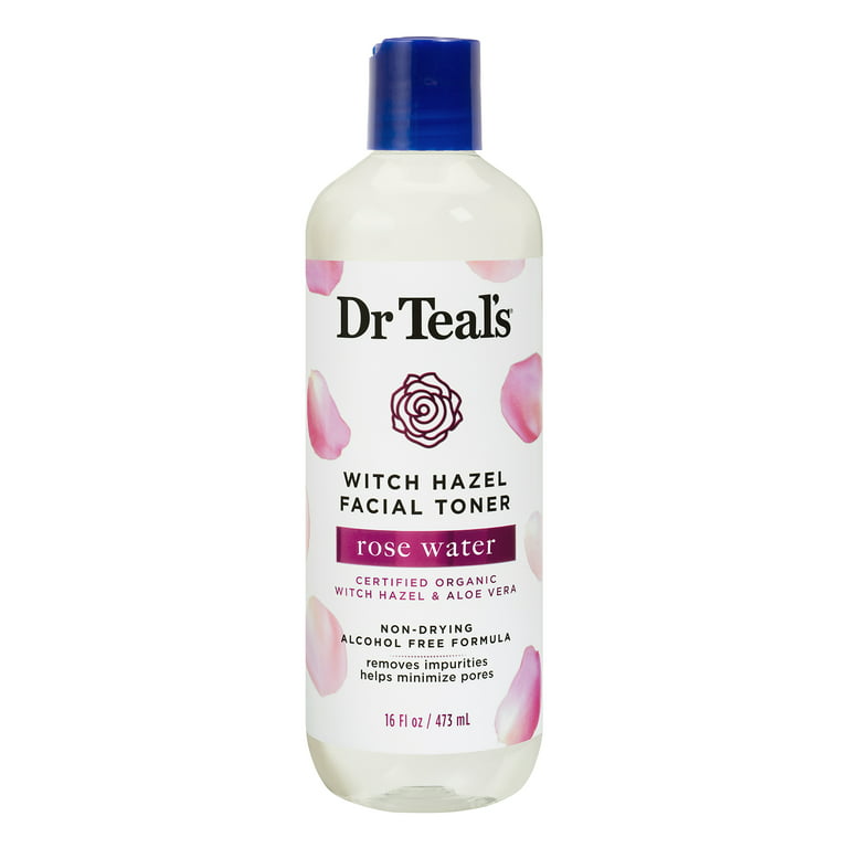 DR TEALS WITCH HAZEL FACIAL TONER, ROSE WATER 473ML