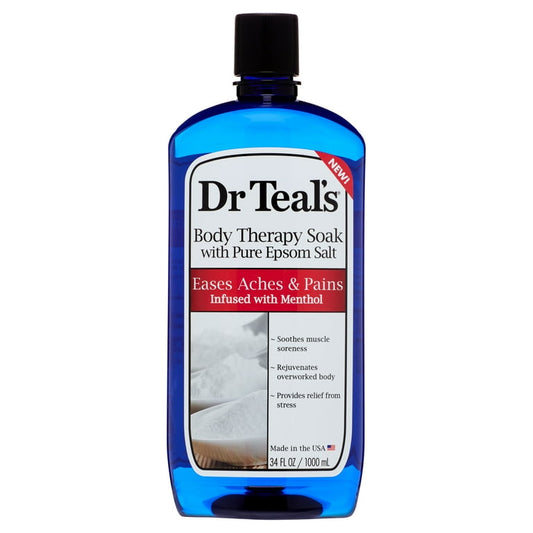 DR TEAL'S BODY THERAPY SOAK- EASES ACHES & PAINS INFUSED WITH MENTHOL- 1000ML