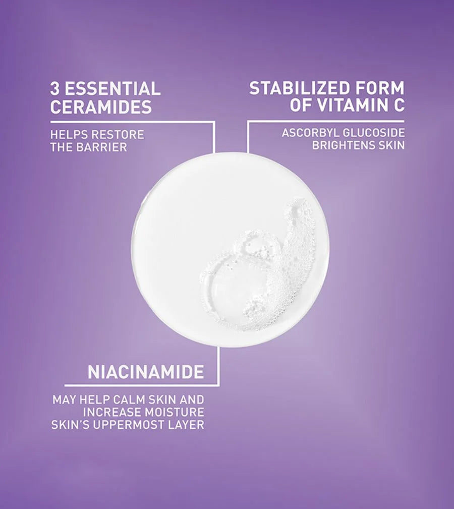CERAVE BRIGHTENING VITAMIN C CLEANSER (FOR DULL & UNEVEN TONED SKIN - WITH CERAMIDES, STABILIZED VITAMIN C & NIACINAMIDE) - 237ML