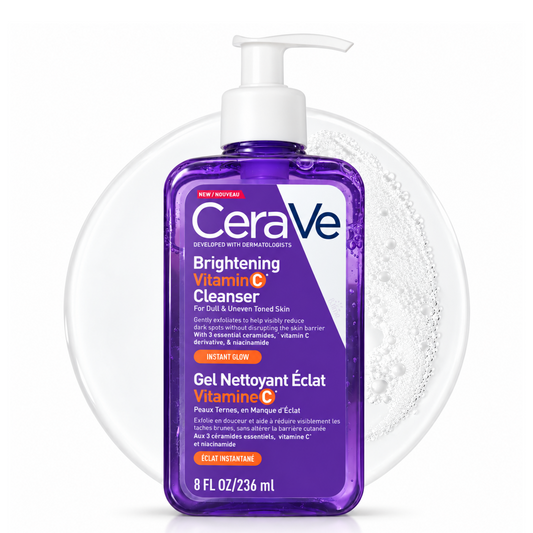 CERAVE BRIGHTENING VITAMIN C CLEANSER (FOR DULL & UNEVEN TONED SKIN - WITH CERAMIDES, STABILIZED VITAMIN C & NIACINAMIDE) - 237ML