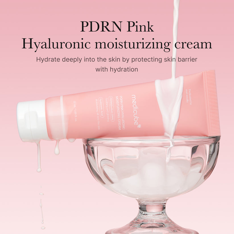 MEDICUBE PDRN PINK HYALURONIC MOISTURIZING CREAM (PDRN SODIUM DNA | HYALURONIC ACID - SOOTHING AND GLOWING) - 50ML