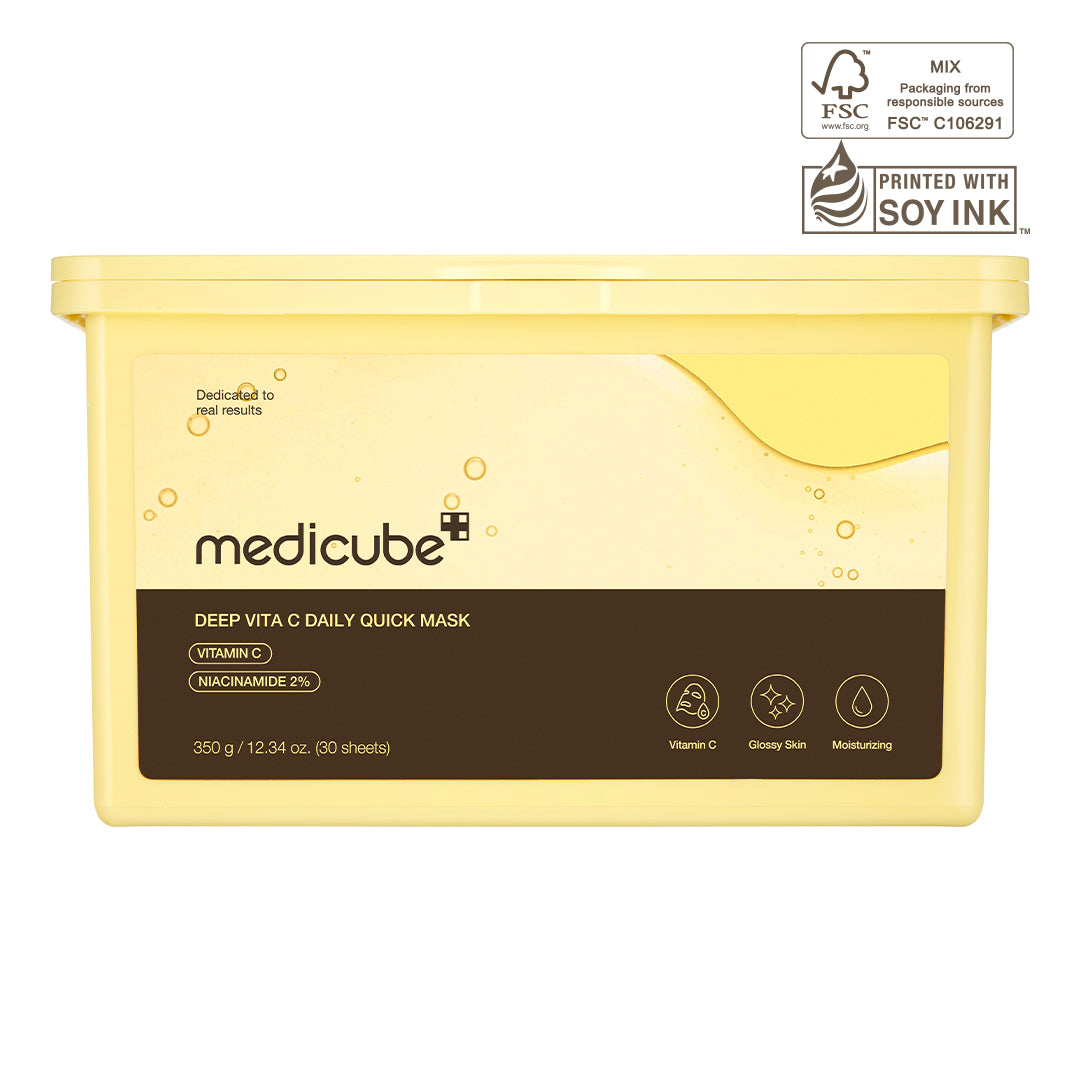 MEDICUBE DEEP VITA C DAILY QUICK MASK (VITAMIN C | NIACINAMIDE 2% - GLOWY SKIN & MOISTURIZING) - 350G