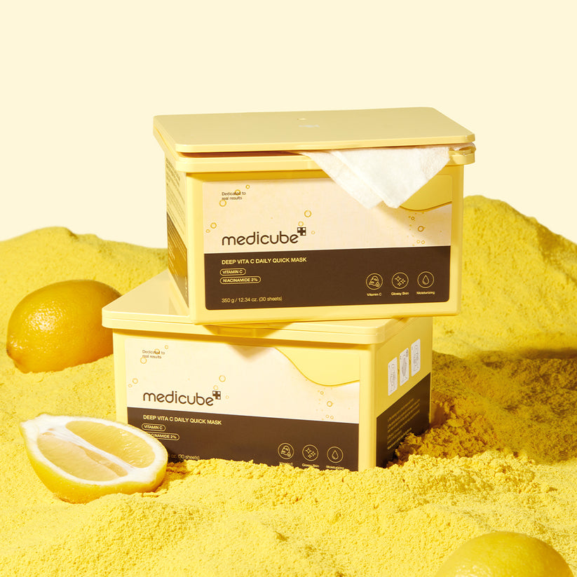 MEDICUBE DEEP VITA C DAILY QUICK MASK (VITAMIN C | NIACINAMIDE 2% - GLOWY SKIN & MOISTURIZING) - 350G