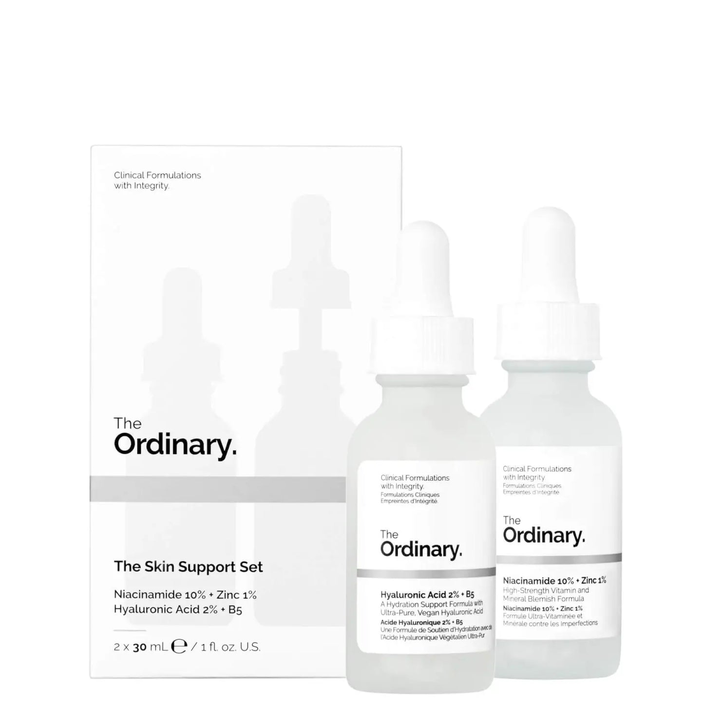 THE ORDINARY SKIN SUPPORT SET (NIACINAMIDE & HYALURONIC ACID)