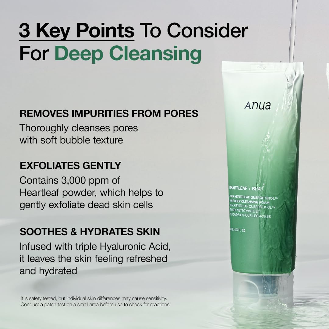 ANUA HEARTLEAF QUERCETINOL PORE DEEP CLEANSING FOAM