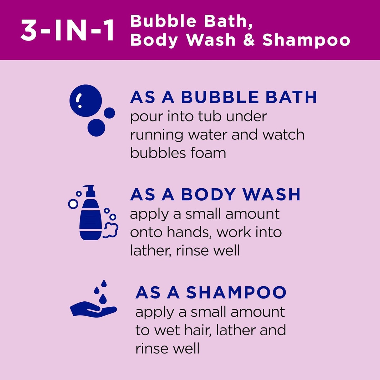 DR TEAL'S KIDS 3-IN-1 ELDERBERRY BATH: BUBBLE BATH, BODY WASH & SHAMPOO