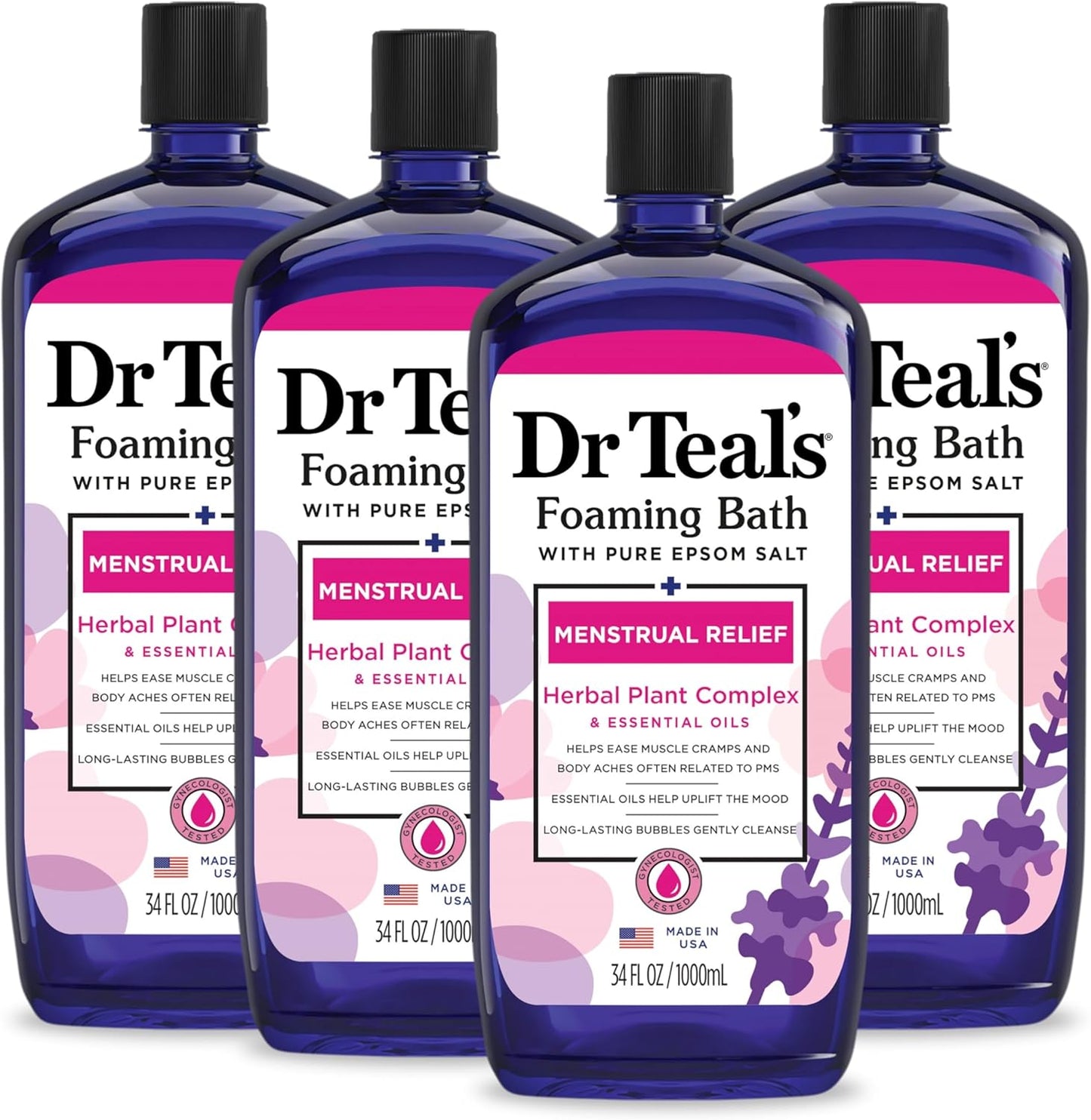 DR TEAL'S MENSTRUAL RELIEF FOAMING BATH- 1000ML