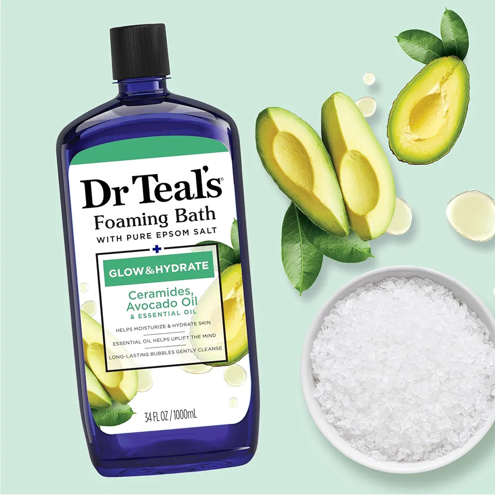 DR TEAL'S FOAMING BATH- CERAMIDES AVOCADO OIL - 1000ML