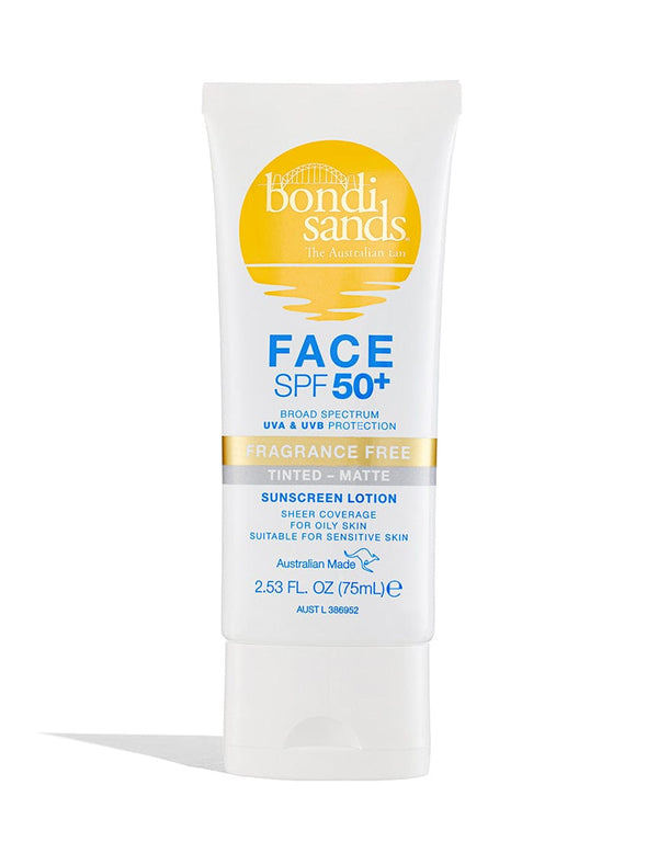 BONDI SANDS SPF 50+ FRAGRANCE FREE MATTE TINTED FACE LOTION 75ML