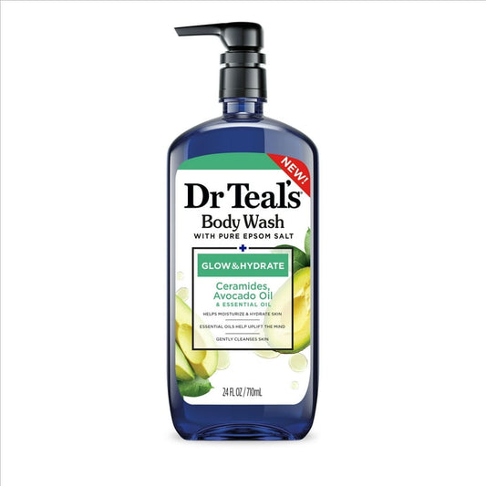 DR TEAL'S GLOW AND HYDRATE CERAMIDES AVOCADO OIL BODY WASH 710ML